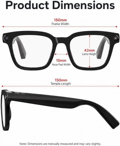 Vista 13 de AI Smart Glasses with Camera, 8MP HD Camera Glasses with Bluetooth