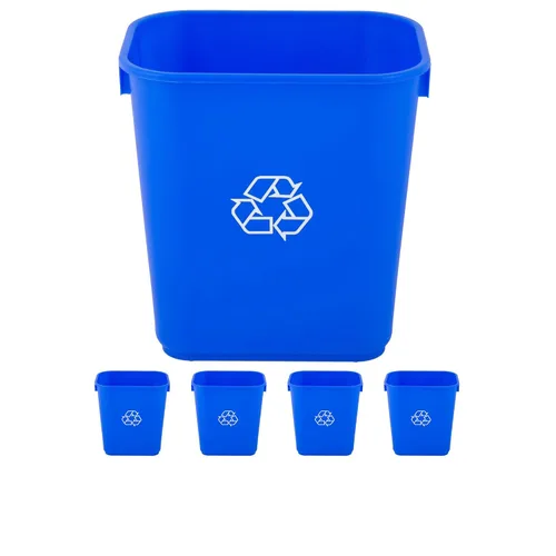 Vista 24 de Cubo de basura rectangular beige de 10 galones para restaurante, papelera comercial, papelera de plástico para oficina, cubo de basura para baño