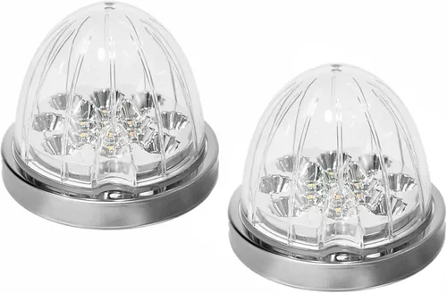 Vista 7 de 2 piezas de luces de sandía, luz de sandía LED de doble función de 17, lente ámbar con bisel de acero inoxidable, luces de señal de parada y giro
