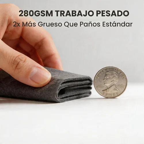 Vista 6 de Paquete de 10 paños de limpieza de microfibra, toallas de limpieza de vidrio gruesas sin rayas y sin pelusas, paños lavables reutilizables