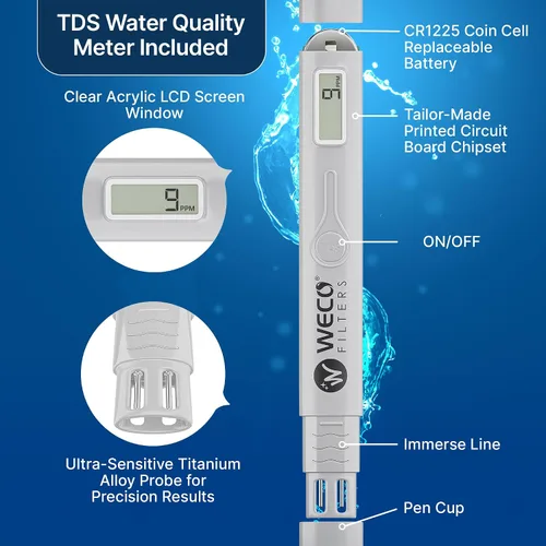 Vista 2 de WECO VGRO Sistema de filtración de agua potable de ósmosis inversa de alta eficiencia para debajo del fregadero de 36 galones por día con kit