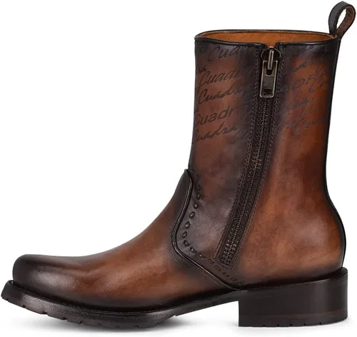 Vista 4 de Cuadra Bota Hombre en Piel Bovina con Cremallera Marrón