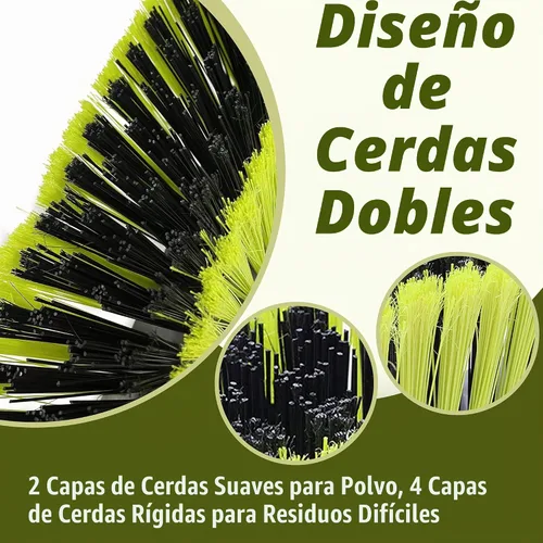 Vista 3 de Escoba de empuje de 18 pulgadas con mango largo de 47 pulgadas