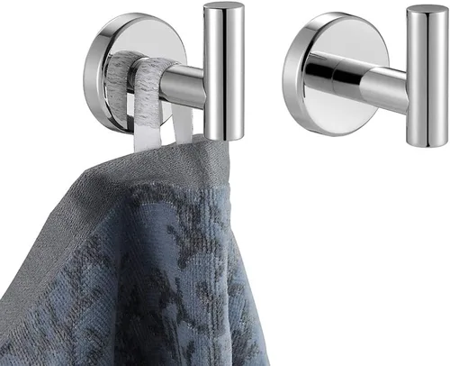 Vista 15 de JQK TH100-PB-P2 - Gancho negro para toallas de baño, cocina, garaje, montaje en la pared (paquete de 2), acero inoxidable 304 negro mate, TH100-PB-P2