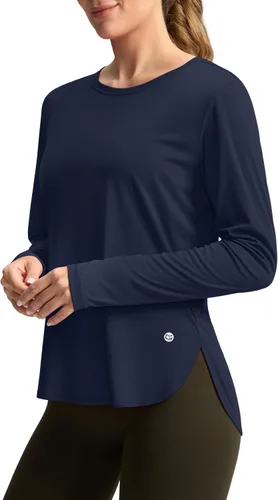 Vista 21 de Camisetas de sol para mujer, con protección ultravioleta FPU 50+, manga larga, ligera, de secado rápido, para entrenamiento, senderismo, para mujer