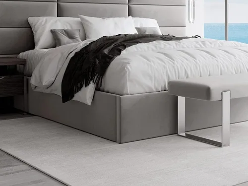 Vista 8 de VANT Cama de plataforma tapizada, tamaño Queen, color beige Boucle, marco de cama de fácil montaje, no necesita somier, base para un apoyo óptimo