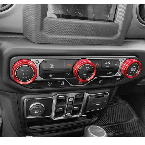Vista 6 de Thor-Ind Cubierta de botón para interruptor de aire acondicionado de CA para Jeep Wrangler JL JLU Rubicon Sahara 2018 2019-2021 Gladiator JT