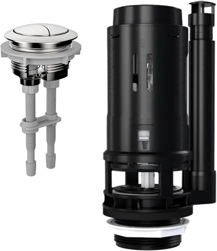 Vista 11 de R&T Válvula de descarga doble de 2 pulgadas con botón superior Kit de reparación de inodoro Tanque interior Kit de repuesto de válvula de descarga