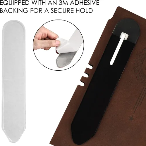Vista 4 de Lapicero, soporte para lápices, para cuadernos, bolsillo elástico (lápices ópticos protegidos y seguros), funda adhesiva unida a la funda