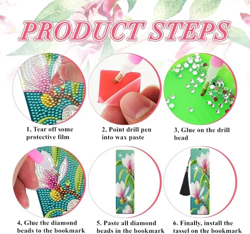 Vista 5 de 2 marcadores de arte de diamantes Magnolia, kits de marcadores de pintura acrílica con diamantes para adultos y amantes de las manualidades