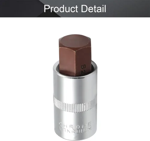 Vista 98 de Utoolmart 1/2" Drive x 0.551 in largo Hex Bit Socket, métrico, S2 y Cr-V acero 1pcs