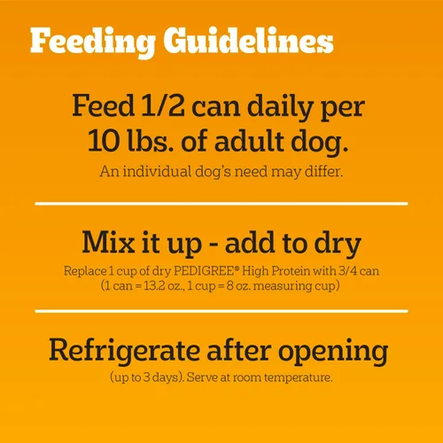 Vista 10 de Pedigree Alimento húmedo suave para perros adultos con alto contenido de proteínas, sabor a carne de res y bisonte, latas de 13.2 onzas, 12