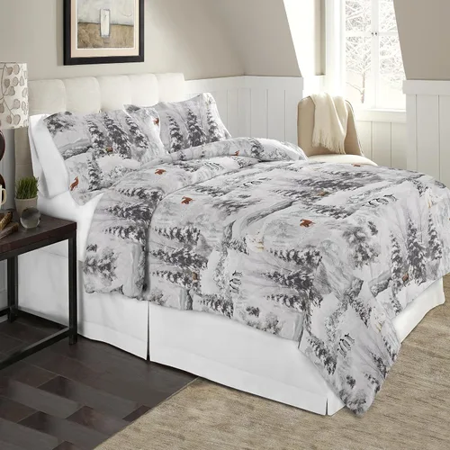 Vista 14 de Celeste Home Juego de edredón tamaño King y California King de 6.94 oz/m², cálido y acogedor, franela 100% algodón preencogido, extra suave, cómodo