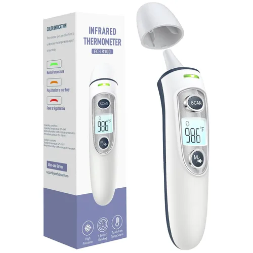 Vista 7 de Termómetro infrarrojo para adultos, termómetro de frente y oído para fiebre, bebés, niños, adultos