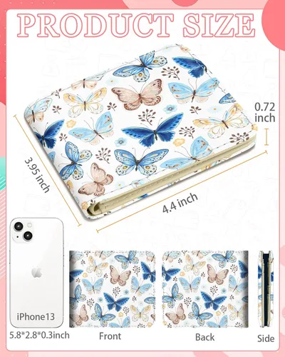Vista 2 de Bistup Cartera linda para niñas, 1-mariposa azul