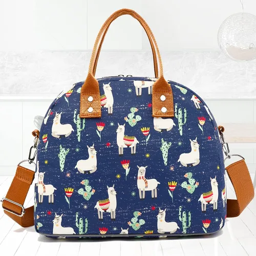 Vista 8 de FlowFly Fiambrera térmica con correa de hombro y asas para mujer, hombre y niños, amplia y reutilizable, congelable, bolso organizador de alimentos