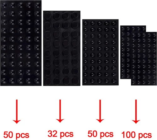 Vista 2 de AUSTOR Almohadillas adhesivas de goma para parachoques, almohadillas autoadhesivas para muebles, para puertas, armarios, cajones (negro)