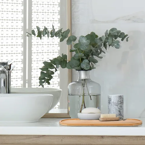 Vista 6 de Chengu 3 bandejas de bambú para baño, bandeja pequeña de madera para servir para baño, mostrador de alimentos, aperitivos, té, postre, cocina