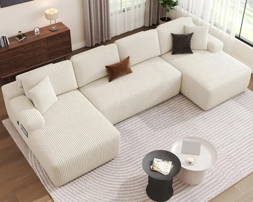 Vista 9 de DURASPACE - Sofá de nube sin huesos, sofá modular en forma de U de 126 pulgadas para sala de estar, sofá modular de asiento profundo de gran