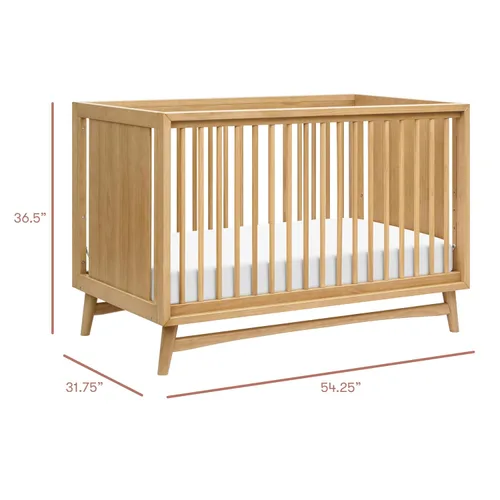 Vista 6 de Babyletto Peggy - Cuna convertible 3 en 1 con kit de conversión de cama para niños pequeños en miel, certificado Greenguard Gold