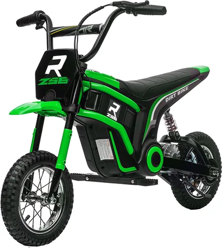 Vista 12 de Aosom Bicicleta Eléctrica de Tierra con Acelerador de Puño Giratorio, 24V 350W Motocicleta Eléctrica Todoterreno, Hasta 15 MPH con Freno, Bocina