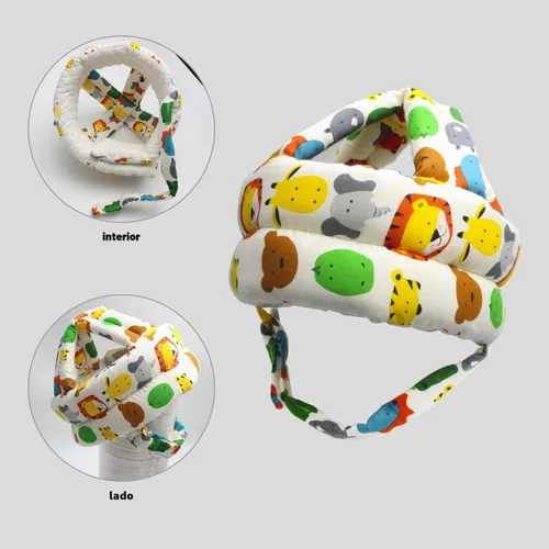 Vista 7 de Protector de cabeza de bebé, casco de bebé para gatear, caminar, sin golpes, cabeza de seguridad, gorra protectora ajustable para caminar, jugar