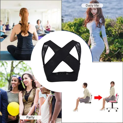 Vista 5 de JOYSHAPER Sujetador con correa en X para mujer, soporte para el pecho, corrector de postura, moldeador, chaleco
