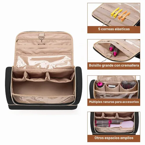 Vista 2 de Yarwo Nueva funda de viaje compatible con Airwrap i.d.Multi-styler completa Negro