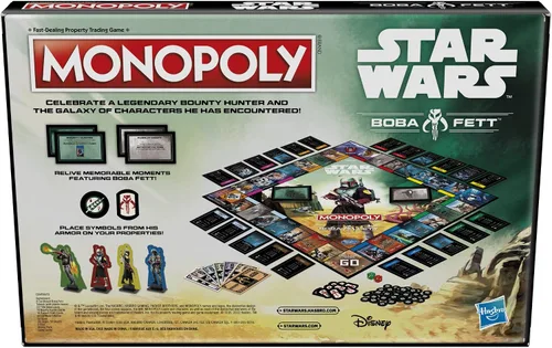 Vista 2 de Hasbro Gaming Monopoly: Star Wars Boba Fett Edition - Juego de mesa para niños a partir de 8 años, inspirado en las películas de Star Wars