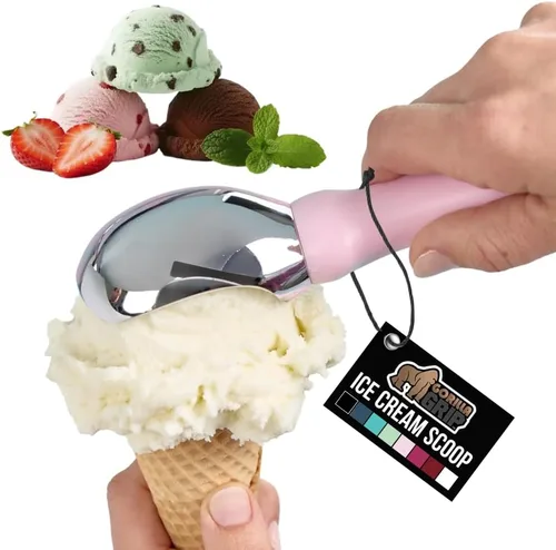 Vista 11 de GORILLA GRIP Cuchara para helado resistente sin BPA, mango ergonómico cómodo, cuchara de grado profesional para porciones redondas perfectas