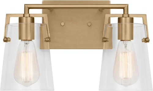 Vista 9 de Scott Living Crofton - Lámpara de pared moderna de latón satinado de 3 luces DJV1033SB, la iluminación de pared es ideal para dormitorio, luz