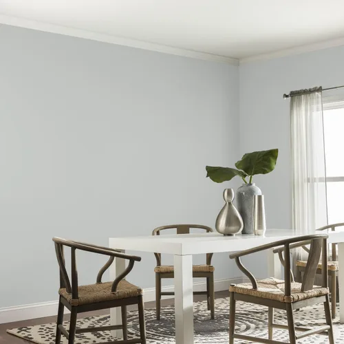 Vista 129 de Glidden Pintura Interior + Imprimación: Gris/Plata Antigua, Una Capa, Satinado, 1 Galón