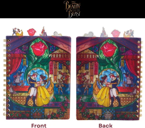 Vista 8 de Innovative Designs Disney Beauty and The Beast Journal Notebook, Spiral Bound, 96 Lined Pages, 8 x 7 inches Princess Belle and Beast Vinyl Cover