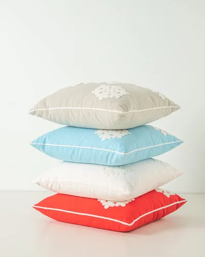 Vista 8 de 18 x 18 pulgadas, funda de almohada de algodón con diseño de bendición navideña para cama, sofá, automóvil, fundas de almohada bordadas con copos
