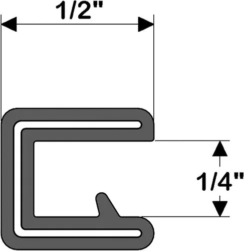 Vista 2 de TACO Metals Taco Marine V30-1008B25-1 Flex Trim - 1/2" x 25' con apertura de 1/4", negro