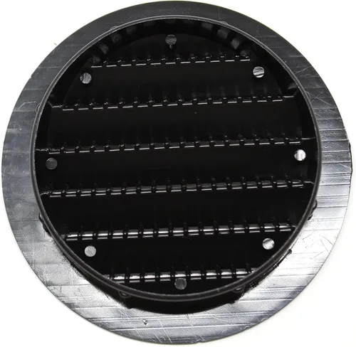 Vista 5 de Cubierta de rejilla de ventilación de aire de 3" redonda de plástico con persiana para reptiles, Soffit (16, Negro)