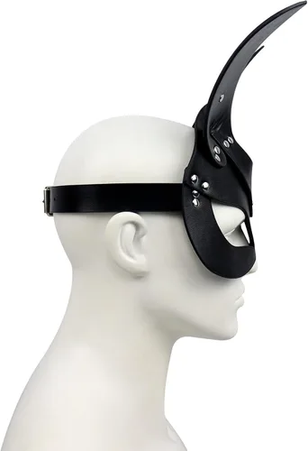 Vista 6 de Máscara de cuero para mujer, disfraz de gato de conejo, zorro, máscara de medio rostro de animal, cosplay, fiesta de Halloween, mujeres y mujeres