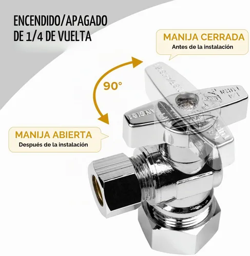 Vista 6 de Kit de fontanería de conector de inodoro, válvula de juego de inodoro completo, entrada NOM de 1/2 pulgada x 3/8 pulgadas OD ángulo de salida