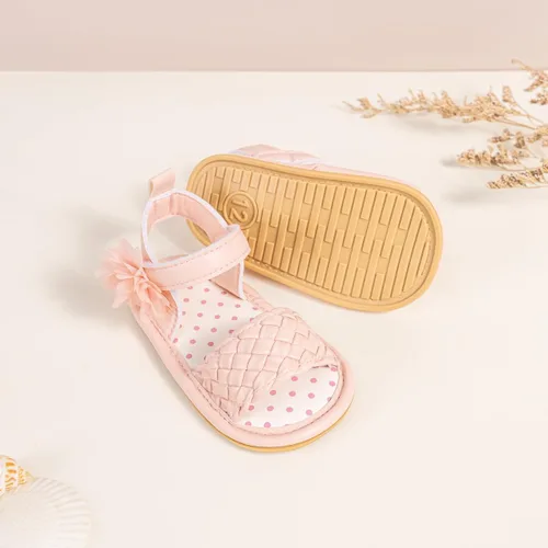 Vista 195 de Meckior Sandalias de verano con punta abierta y suave de piel sintética para bebés y niñas pequeñas