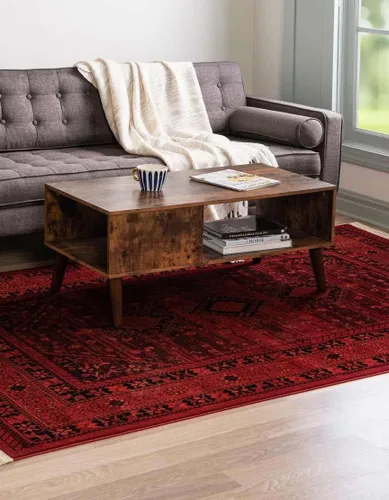 Vista 5 de Unique Loom Tekke Collection - Alfombra de área Sheibani (2' 2" x 3' 1", rectangular, rojo/negro)