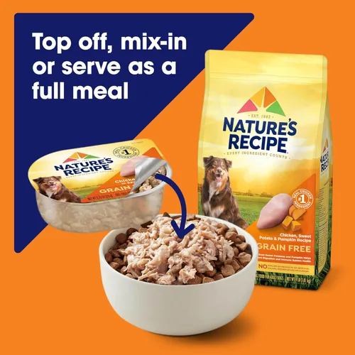 Vista 6 de Nature's Recipe Receta de pollo y carne de res sin granos en caldo sabroso alimento húmedo para perros, taza de 2.75 onzas, 12