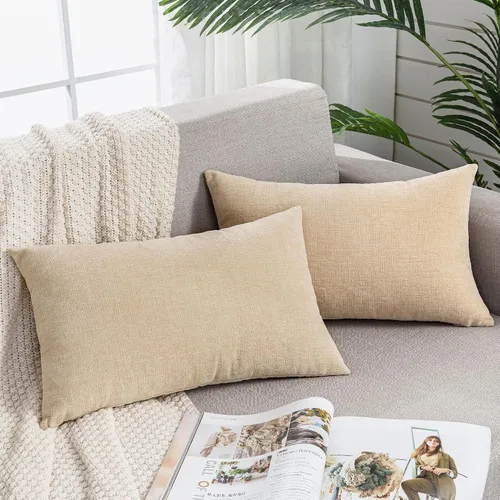Vista 23 de GAWAMAY - Juego de 2 fundas de almohada decorativas cuadradas de 16 x 16 pulgadas, fundas de almohada de felpilla súper suaves estilo granja