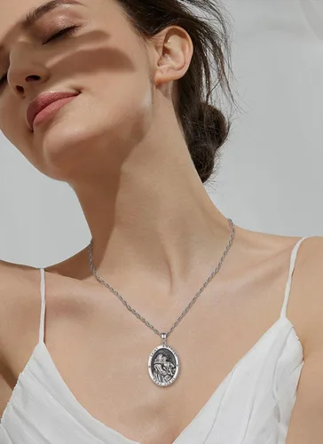Vista 4 de CELESTIA Medallas de plata de ley 925 San MiguelSan CristóbalSan BenitoSan GabrielVirgen MaríaJesúsCaravacaMetatrónSello de los Siete Arcángeles