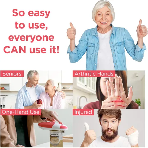 Vista 6 de Kitchen Mama Abrelatas Eléctrico Automático: Abre Tus Latas con Una Simple Pulsación de Botón - Automático, Manos Libres, Borde Liso, Funciona