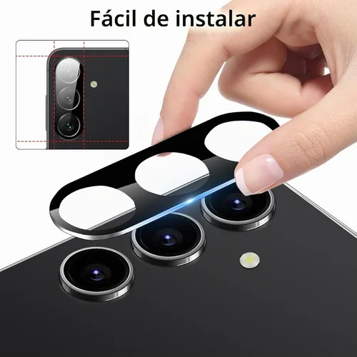Vista 5 de Paquete de 3 protectores de lente de cámara Dengduoduo para Samsung Galaxy A15 5G, protector de cámara de vidrio templado, cubierta trasera