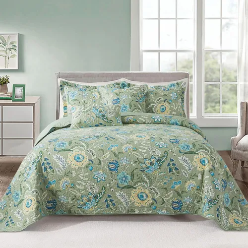 Vista 33 de VAPUTAR Juego de ropa de cama de edredón de 100 % algodón, tamaño Queen
