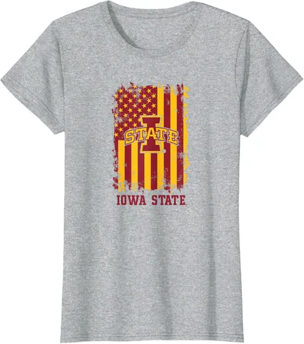 Vista 4 de Camiseta patriótica de Iowa State Cyclones con la bandera estadounidense, Blanco