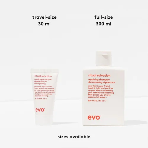 Vista 7 de EVO Champú Reparador Ritual Salvation - Limpia suavemente, trata el cabello dañado y quebradizo y protege