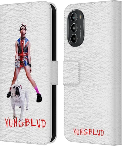 Vista 11 de Head Case Designs Officially Licensed Yungblud Face Graphics Leather Book Wallet Case Cover Compatible with Motorola Moto G82 5G