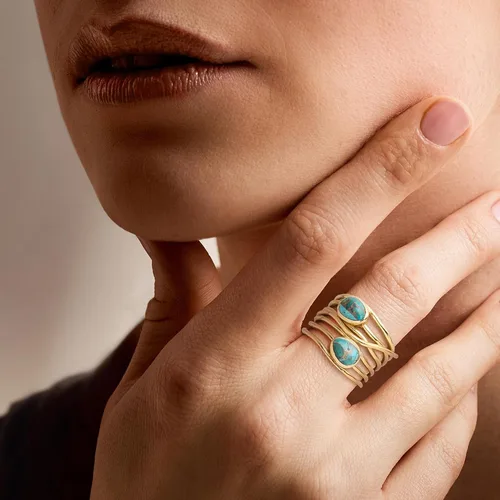 Vista 2 de Ross-Simons Gemstone Highway Ring in 18kt Gold Over Sterling